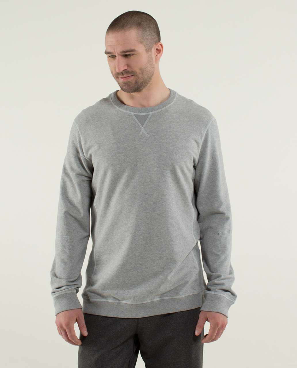 Lululemon All Town Crew Long Sleeve - Heathered Medium Grey / Ambient Grey