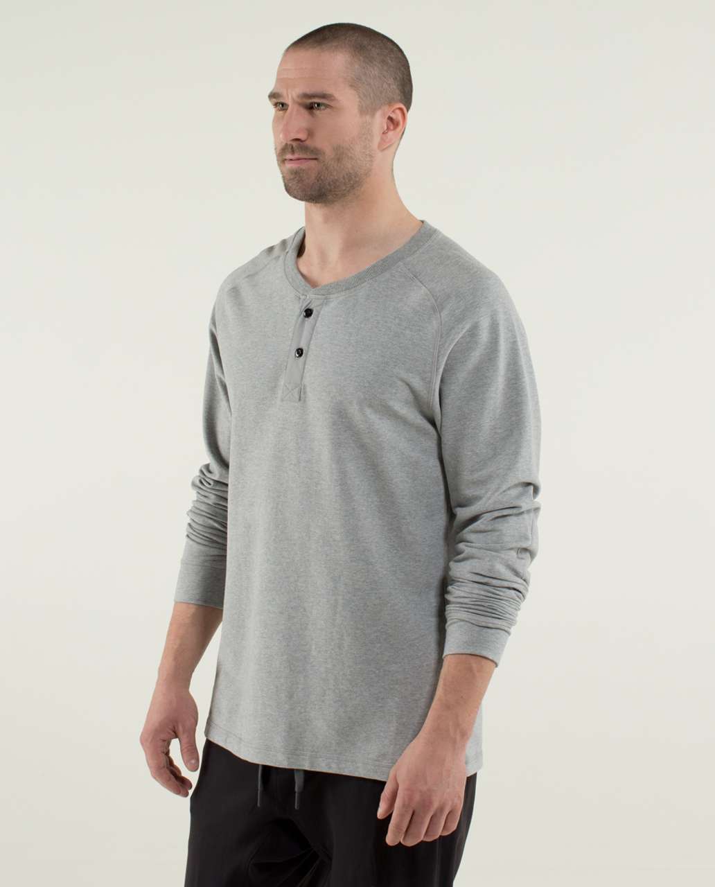 Lululemon All Town Henley - Heathered Medium Grey / Ambient Grey