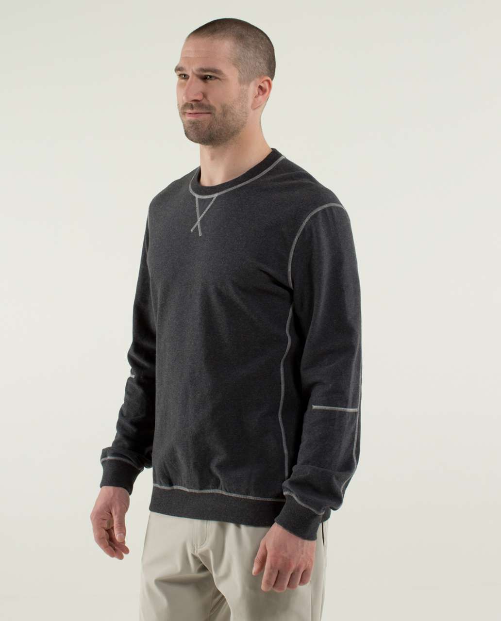 Lululemon All Town Crew Long Sleeve - Heathered Black