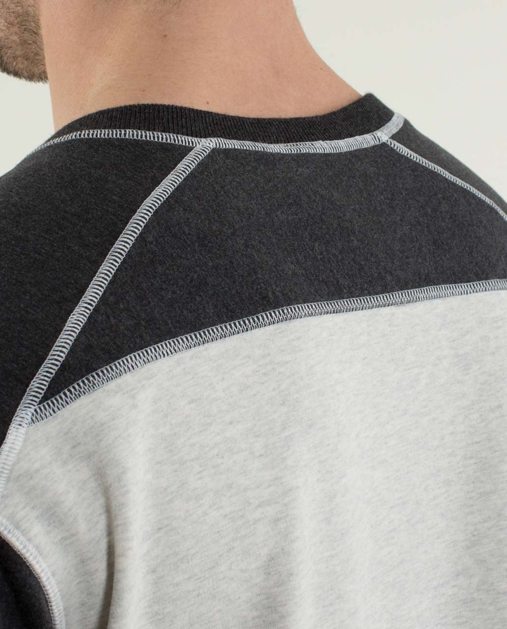 Lululemon All Town Henley - Heathered White / Heathered Black