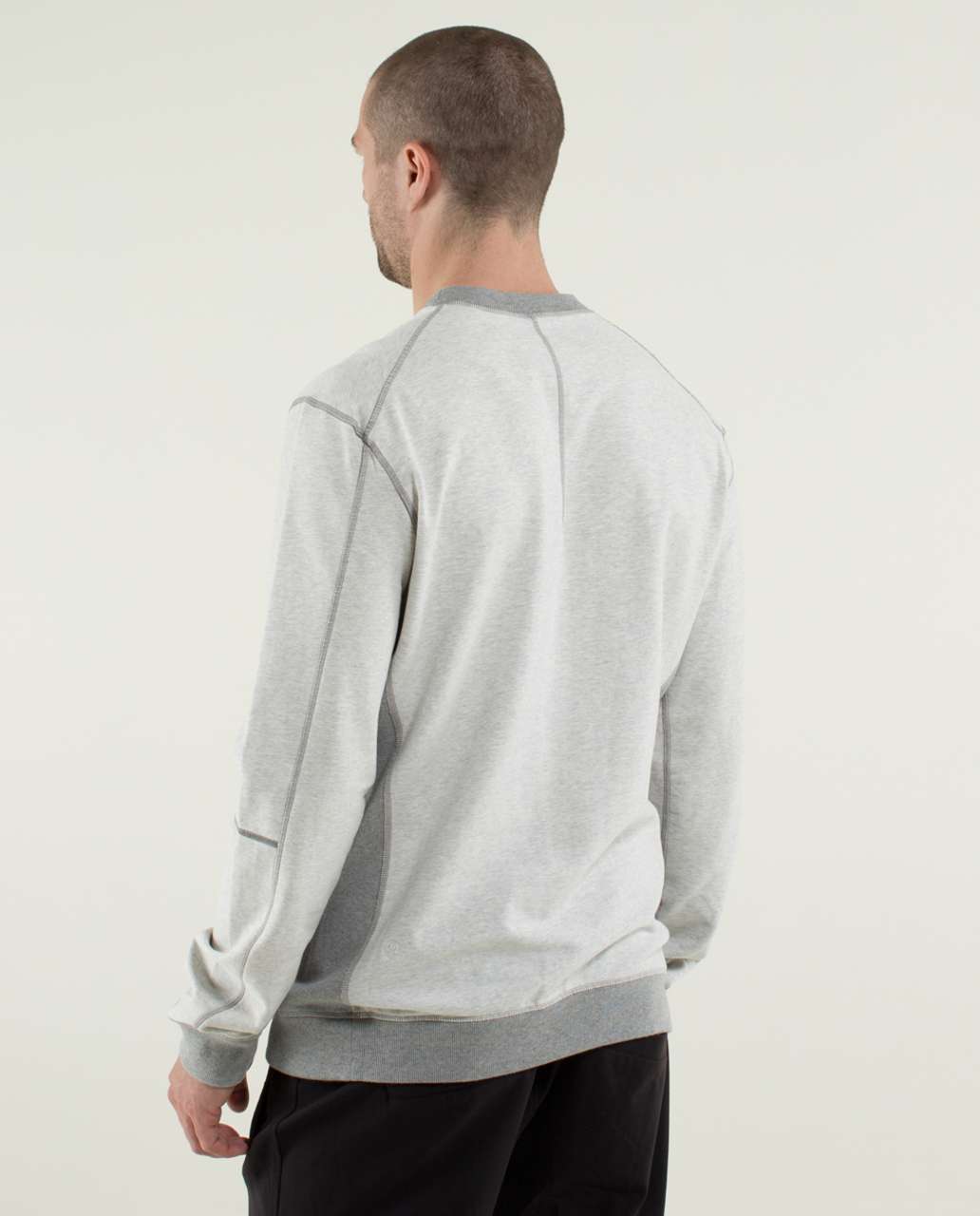 Lululemon All Town Crew Long Sleeve - Heathered White / Heathered Medium Grey