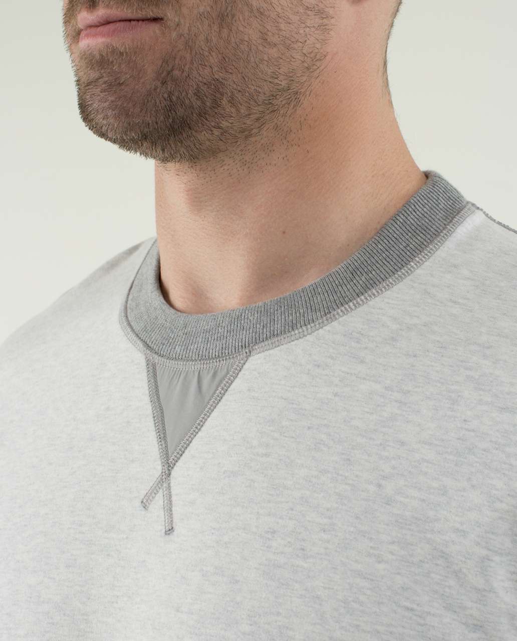 Lululemon All Town Crew Long Sleeve - Heathered White / Heathered Medium Grey