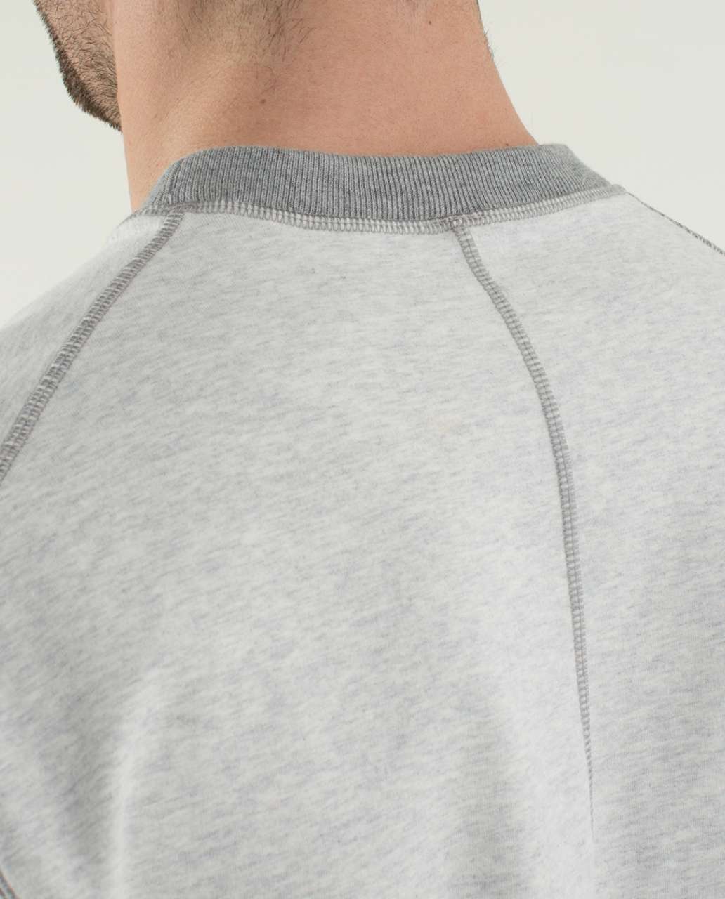 Lululemon All Town Crew Long Sleeve - Heathered White / Heathered Medium Grey