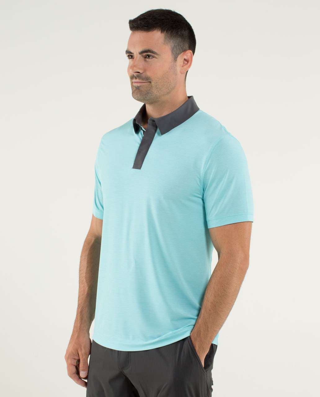 Lululemon Precision Polo - Heathered Angel Blue / Angel Blue / Soot Light