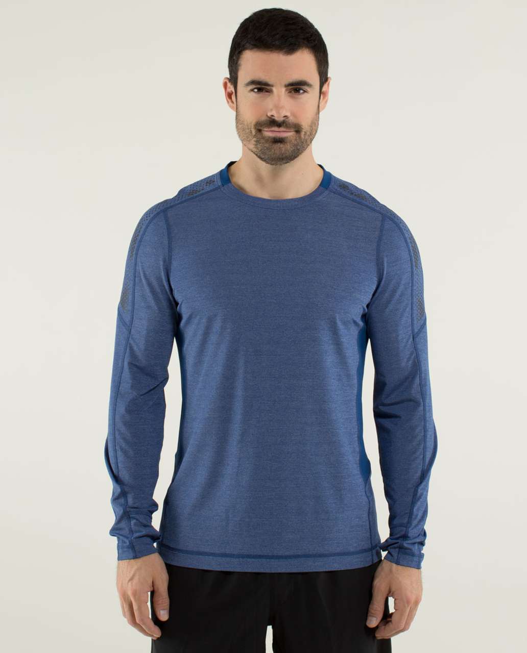 Lululemon Triple X Long Sleeve - Heathered Rugged Blue / Rugged Blue ...