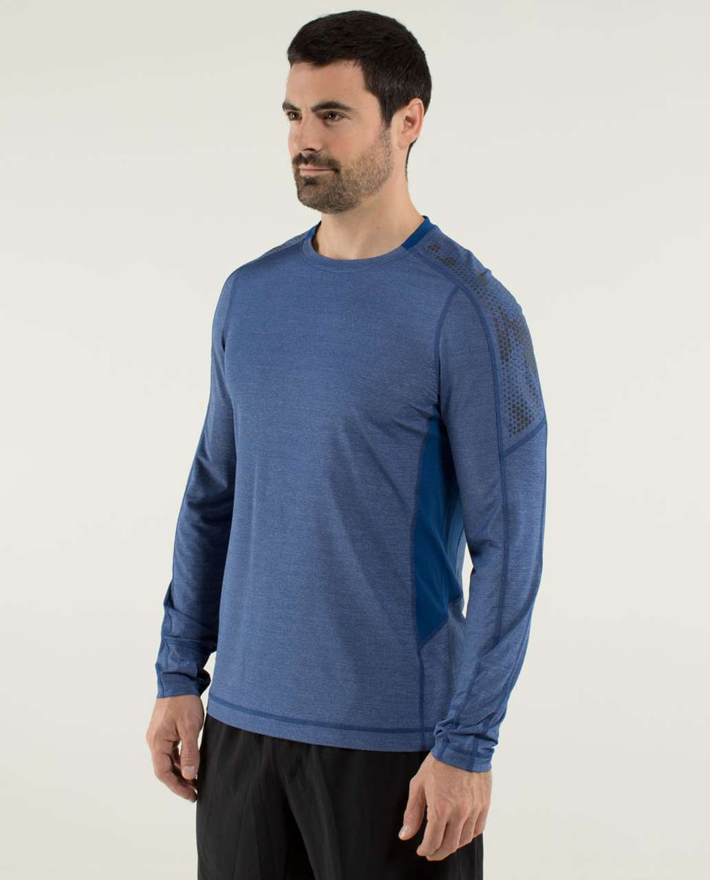 Lululemon Triple X Long Sleeve - Heathered Rugged Blue / Rugged Blue