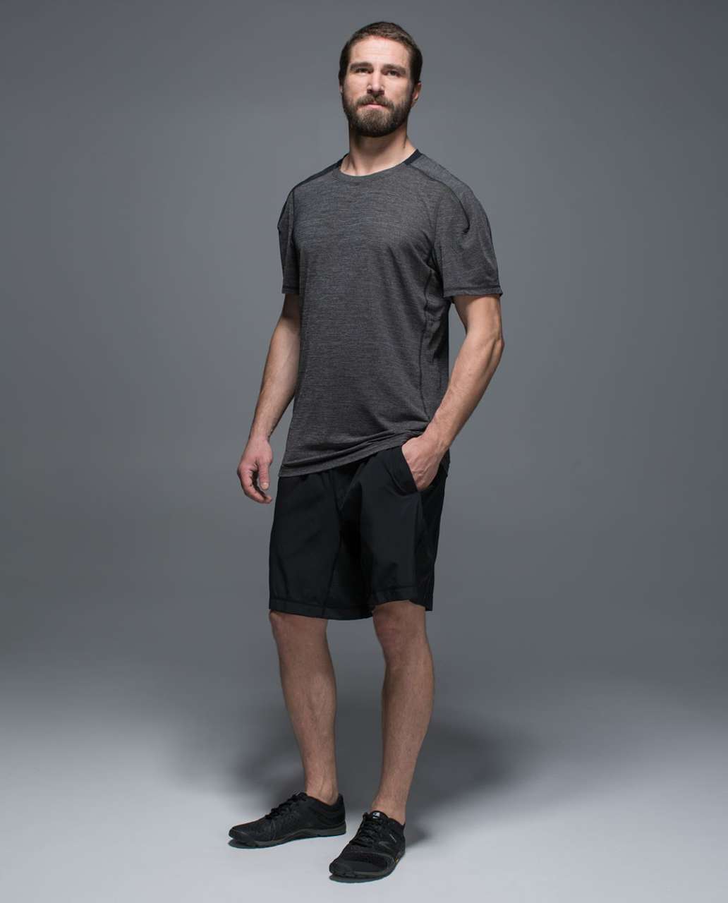 Lululemon Textured Training Short Sleeve Shirt - Glitch Code Camo Jacquard  Black Obsidian - lulu fanatics