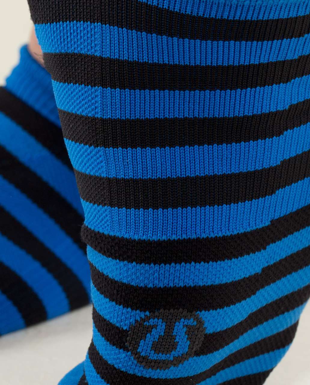 Lululemon No Show Ultimate Run Sock - Wave Stripe Lakeside Blue