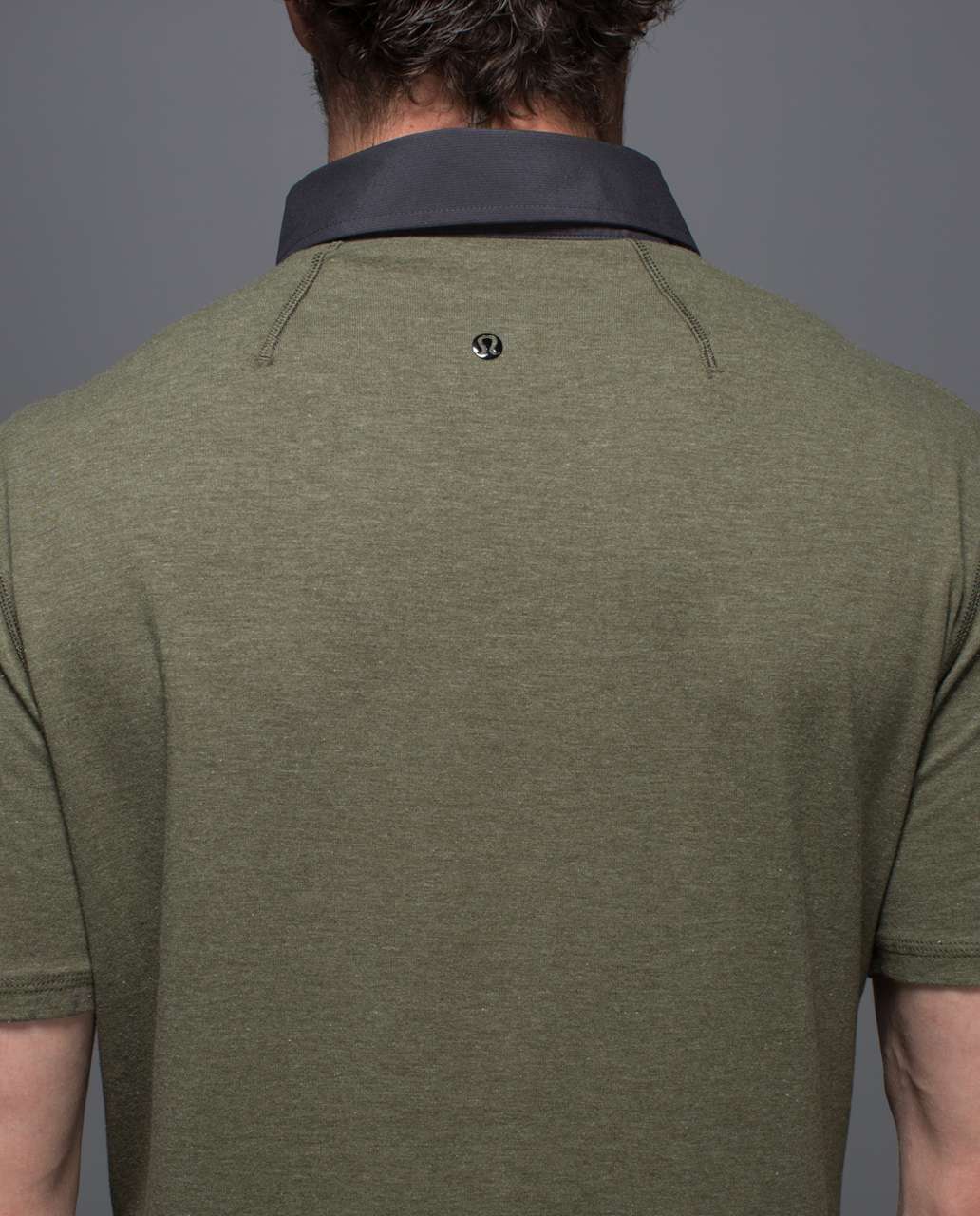 Lululemon Post Practice Polo - Heathered Fatigue Green / Soot