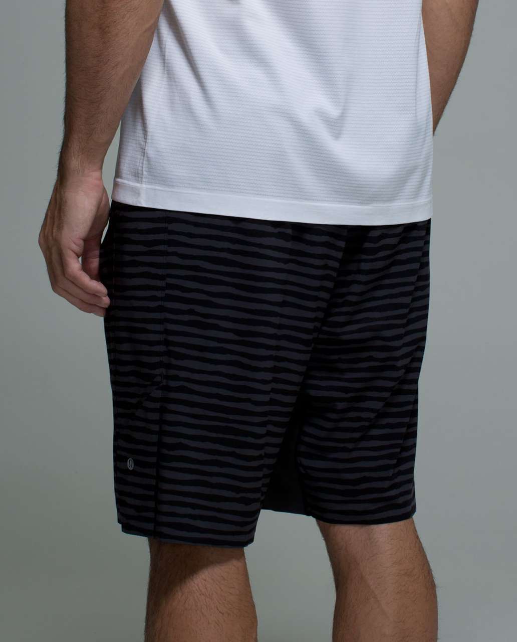 Lululemon Assert Short - Crooked Stripe Black / Soot - lulu fanatics