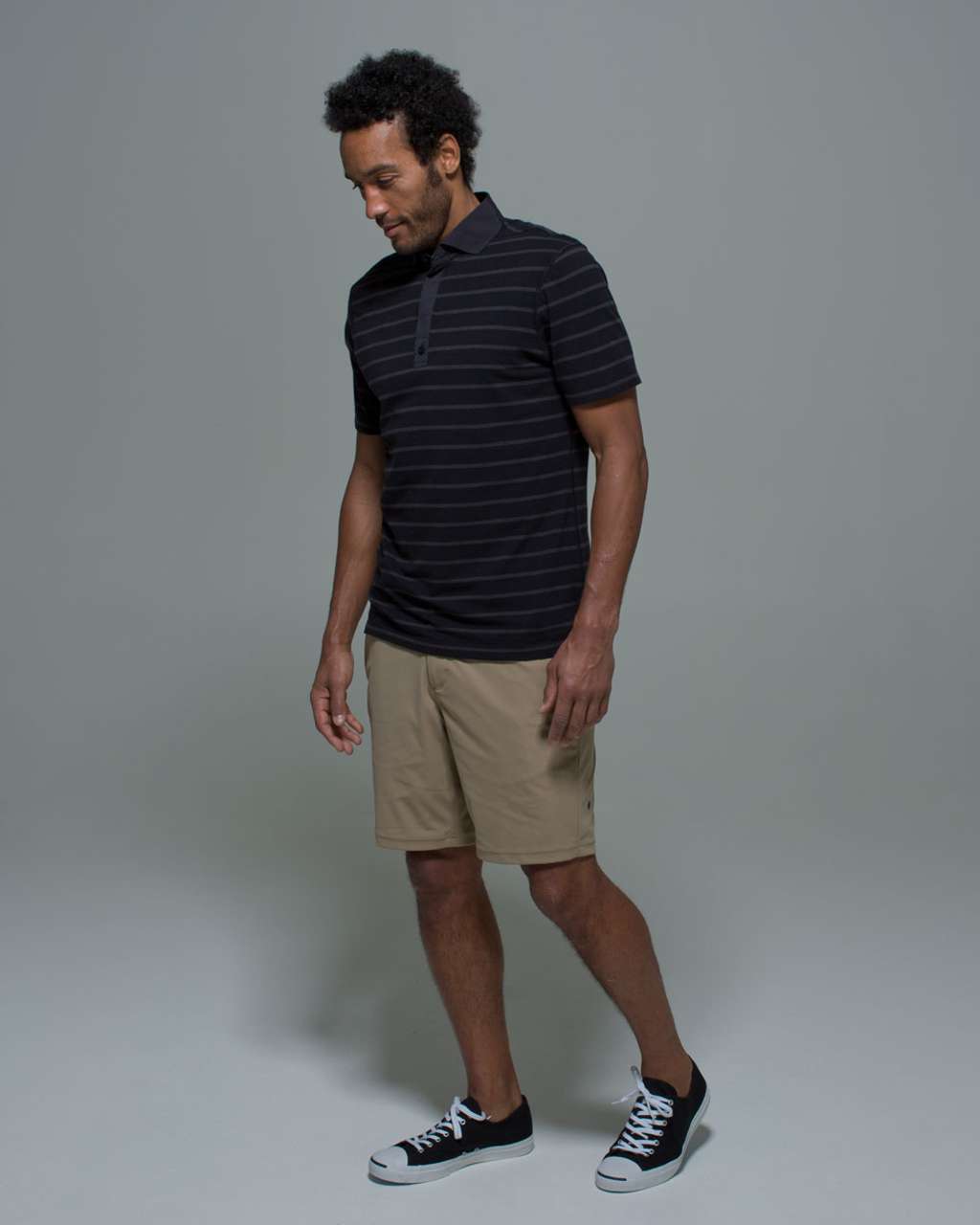 Lululemon Post Practice Polo - Lupin Stripe Black / Black