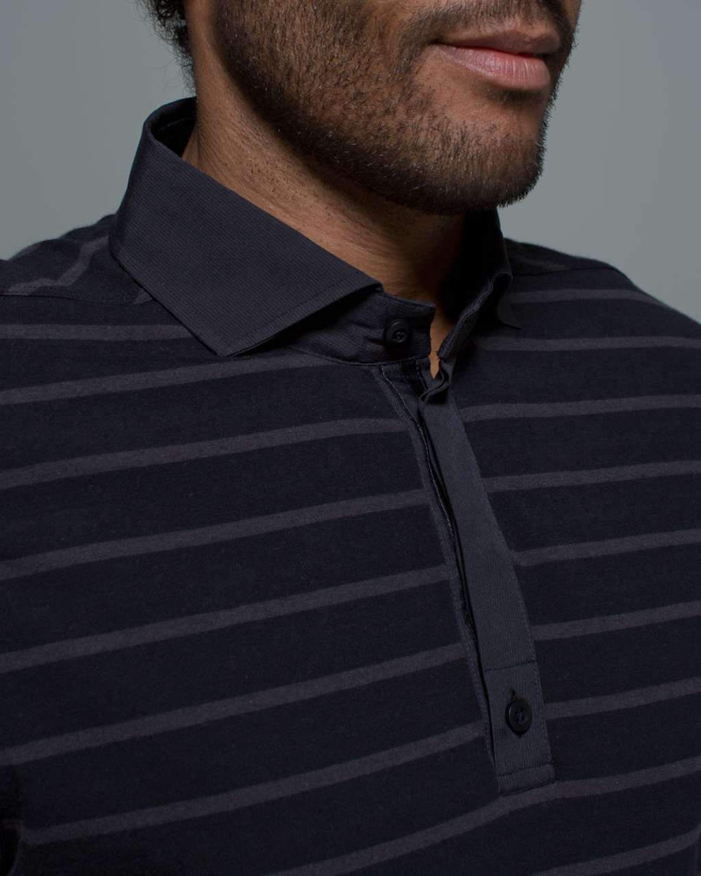 Lululemon Post Practice Polo - Lupin Stripe Black / Black