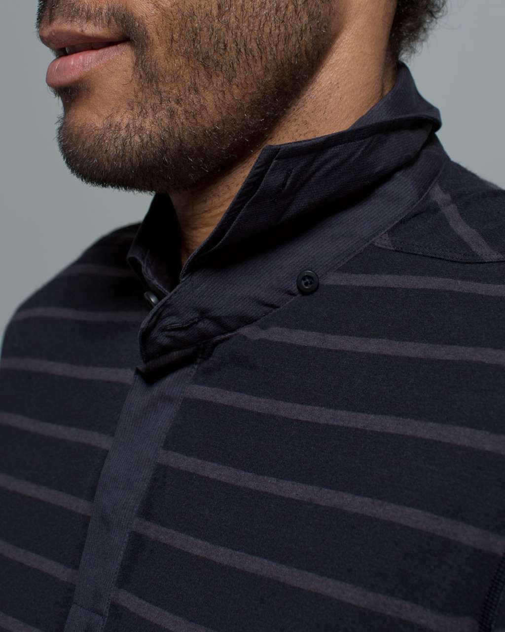 Lululemon Post Practice Polo - Lupin Stripe Black / Black