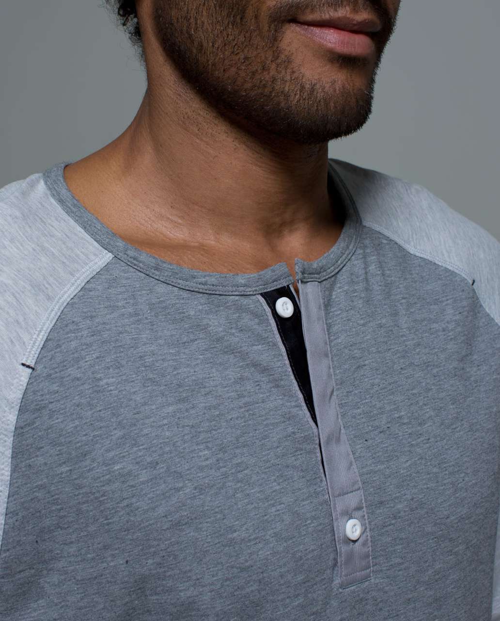 Lululemon Post Practice Henley - Heathered Medium Grey / Heathered Silver Spoon / Ambient Grey