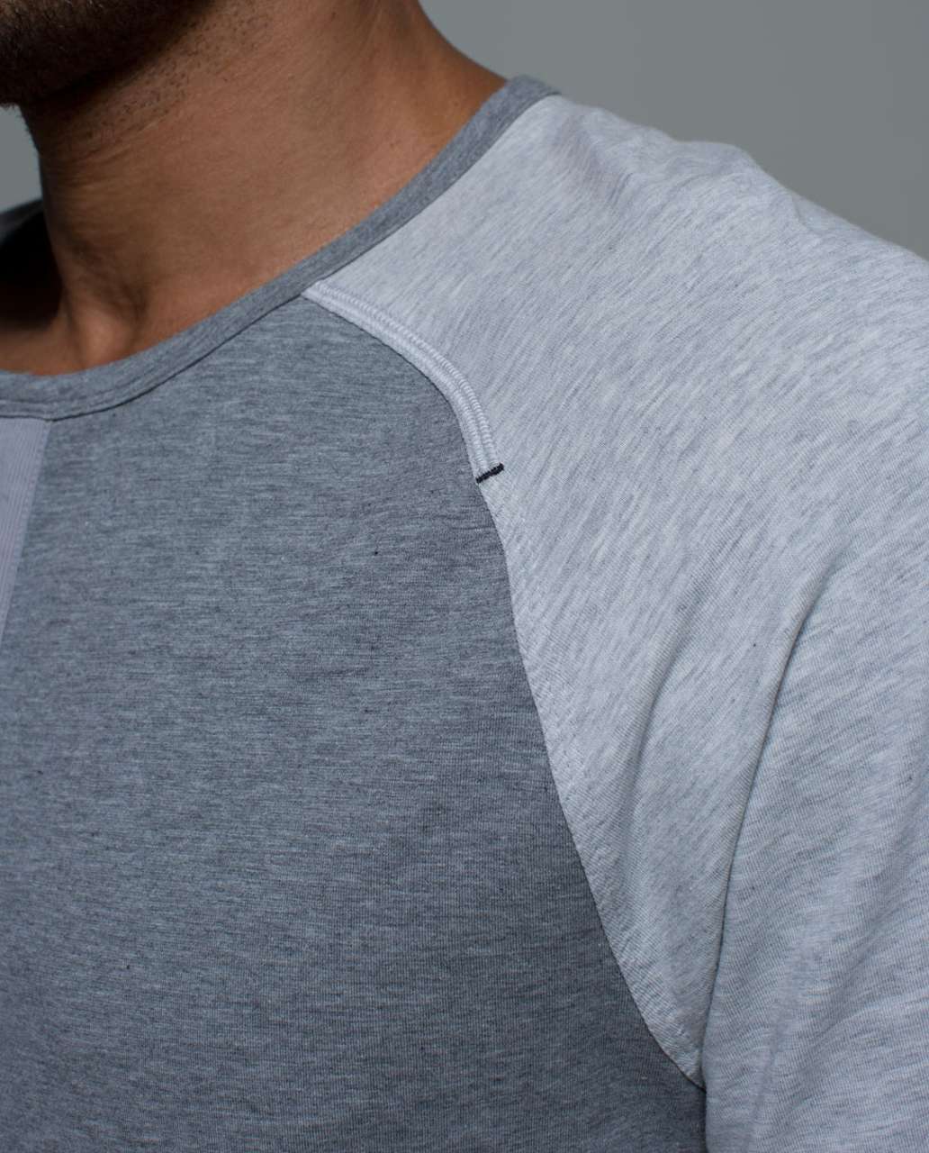 Lululemon Post Practice Henley - Heathered Medium Grey / Heathered Silver Spoon / Ambient Grey