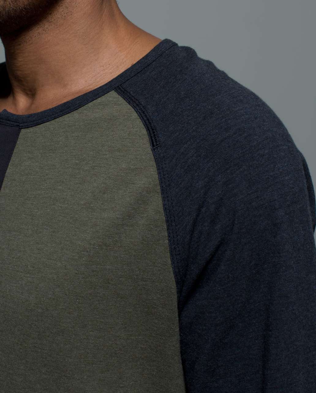 Lululemon Post Practice Henley - Heathered Fatigue Green / Heathered Black / Black