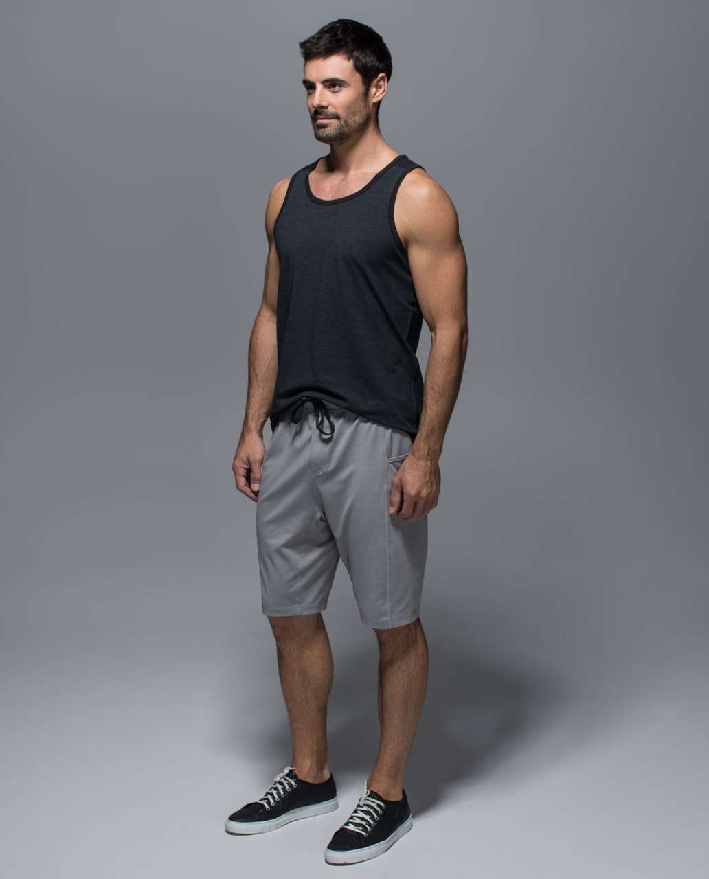 Lululemon Post Practice Tank - Heathered Black / Black