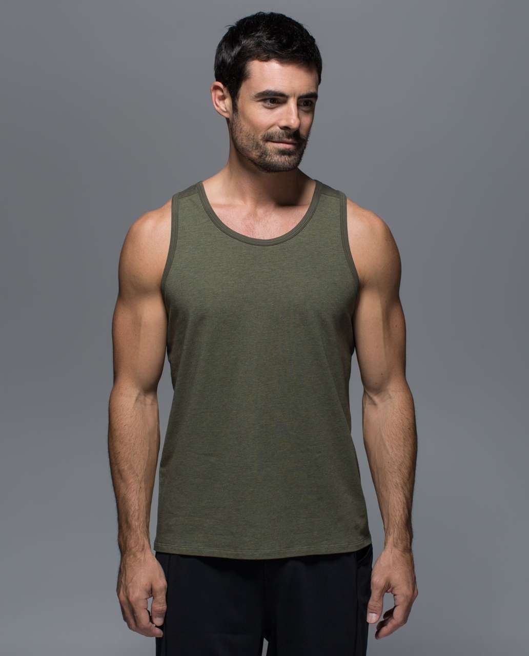 Lululemon Post Practice Tank - Heathered Fatigue Green / Fatigue Green