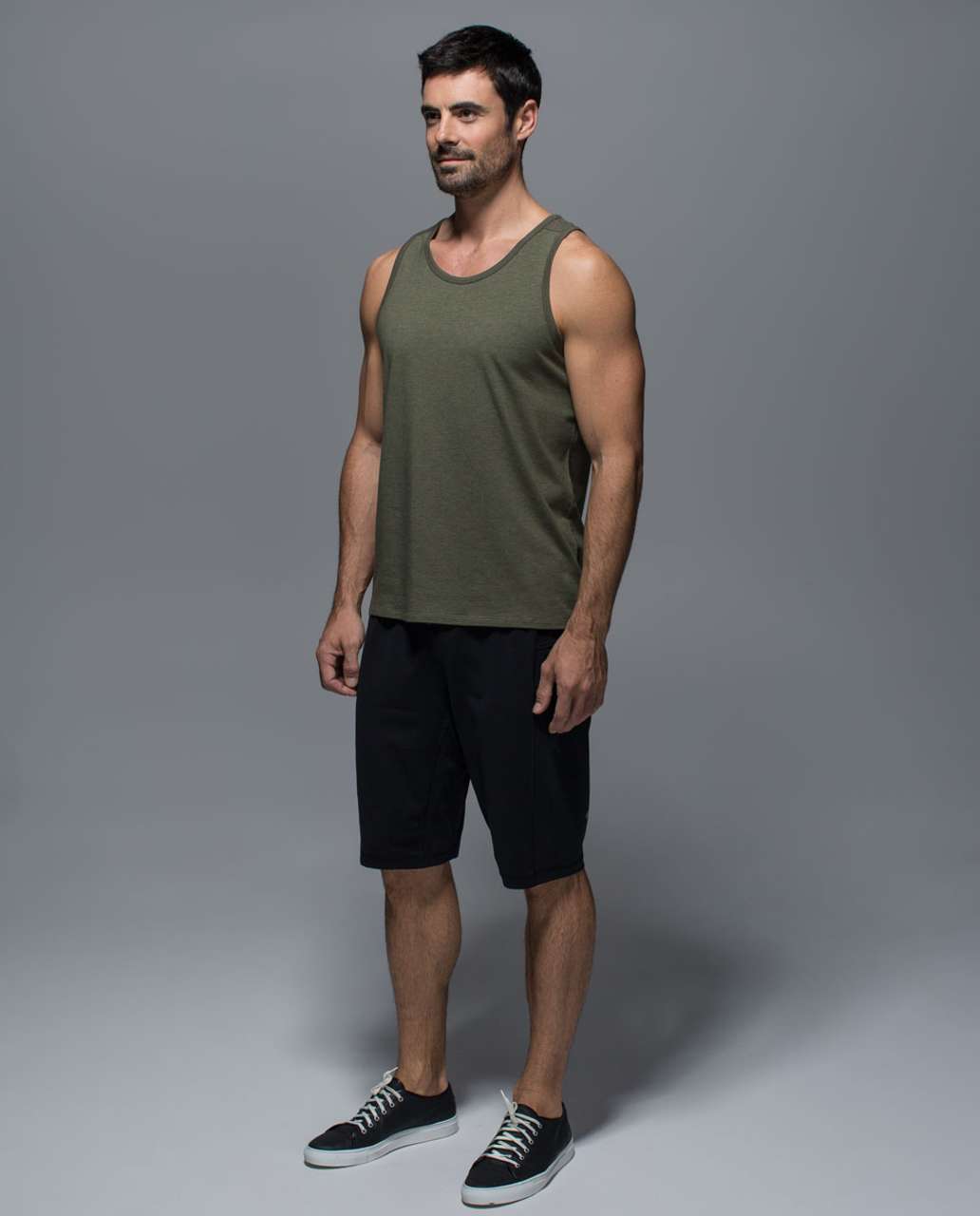 Lululemon Post Practice Tank - Heathered Fatigue Green / Fatigue Green