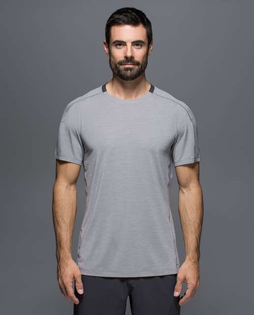 Lululemon Assert Tech Short Sleeve - Heathered Royal Red / Soot - lulu ...