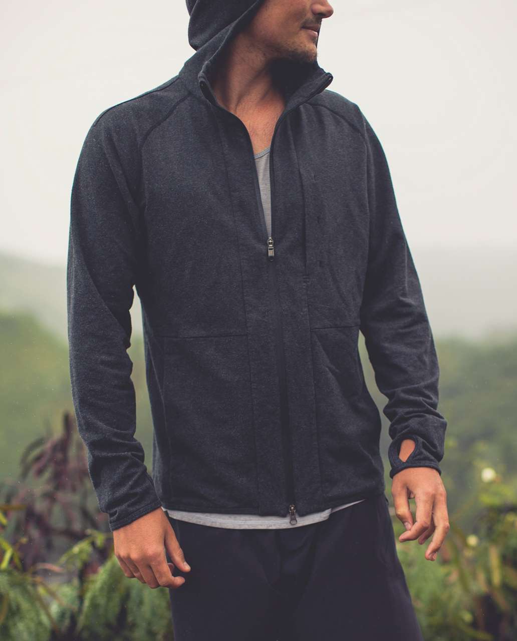 Lululemon Post Workout Hoodie - Heathered Black - lulu fanatics