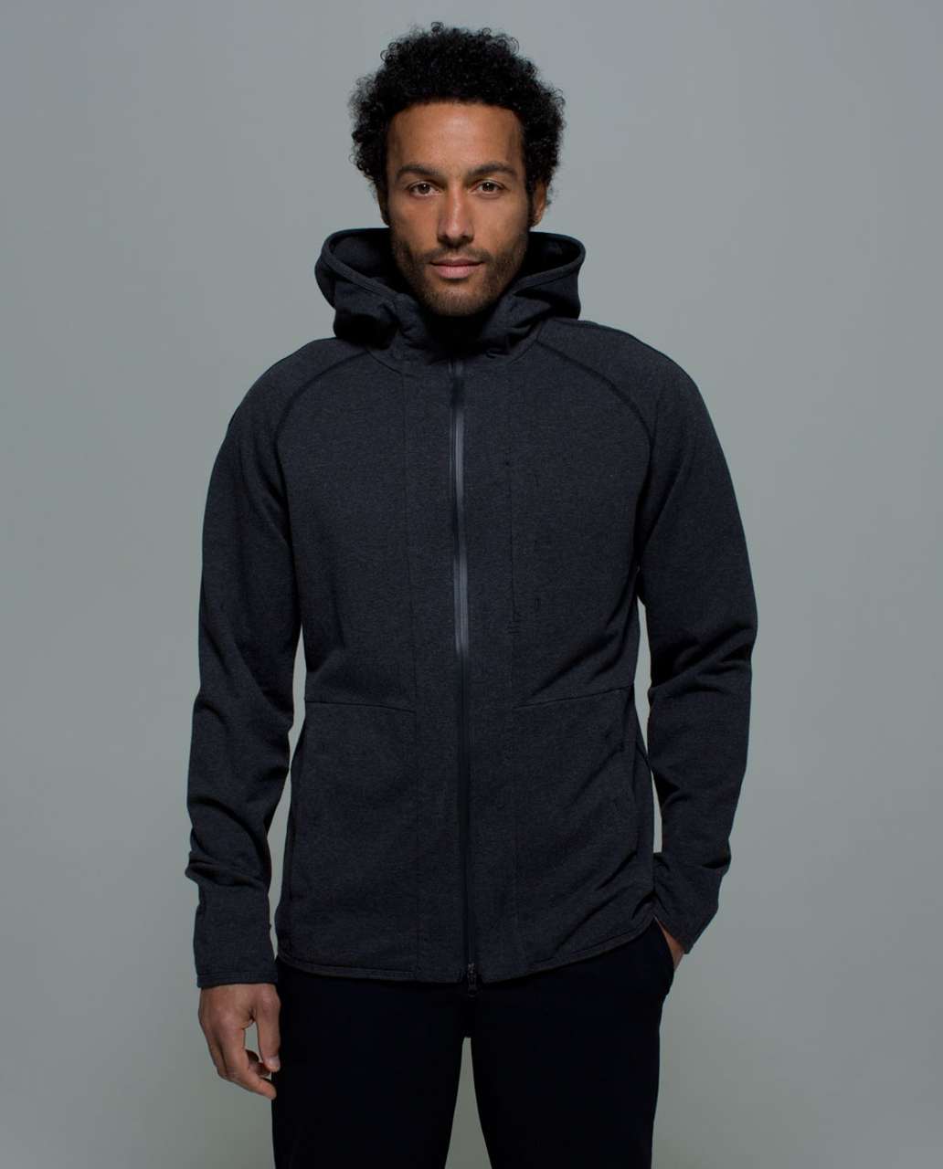 Lululemon Post Workout Hoodie - Heathered Black - lulu fanatics