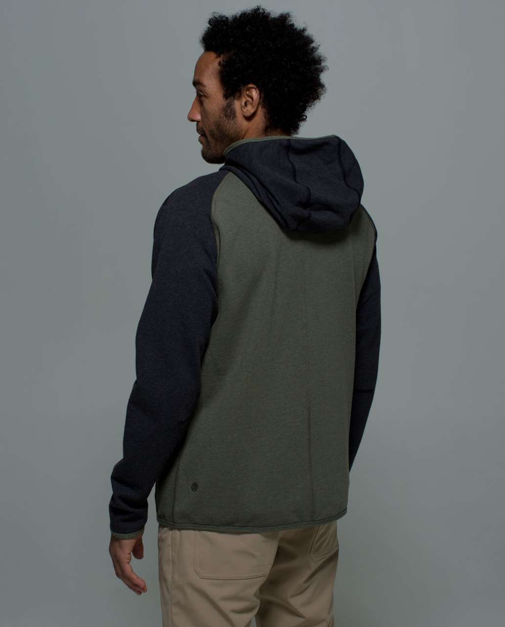 Lululemon Post Workout Hoodie - Heathered Fatigue Green / Heathered Black