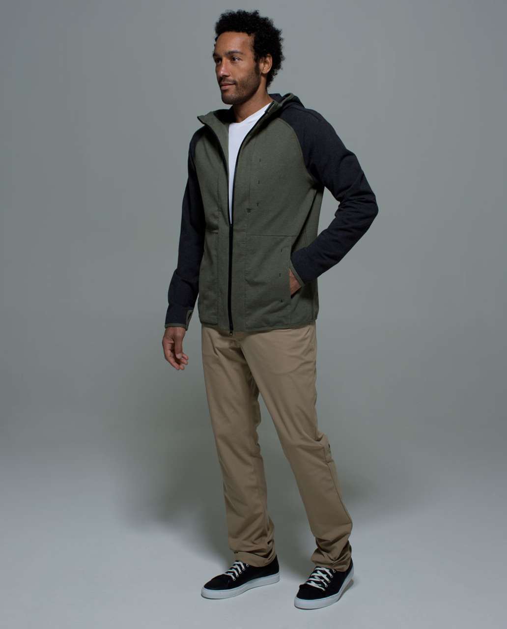 Lululemon Post Workout Hoodie - Heathered Fatigue Green