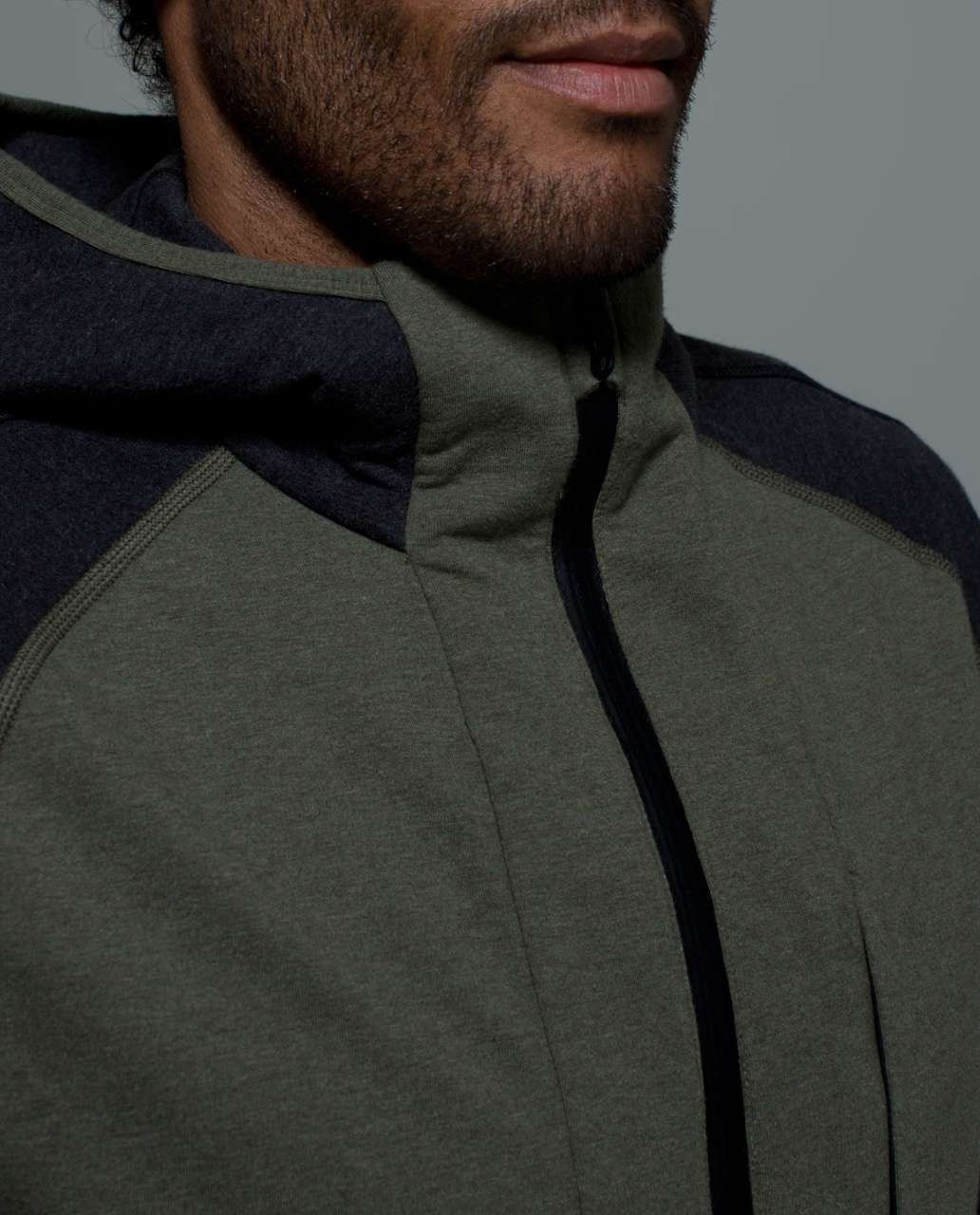 Lululemon Post Workout Hoodie - Heathered Fatigue Green / Heathered Black