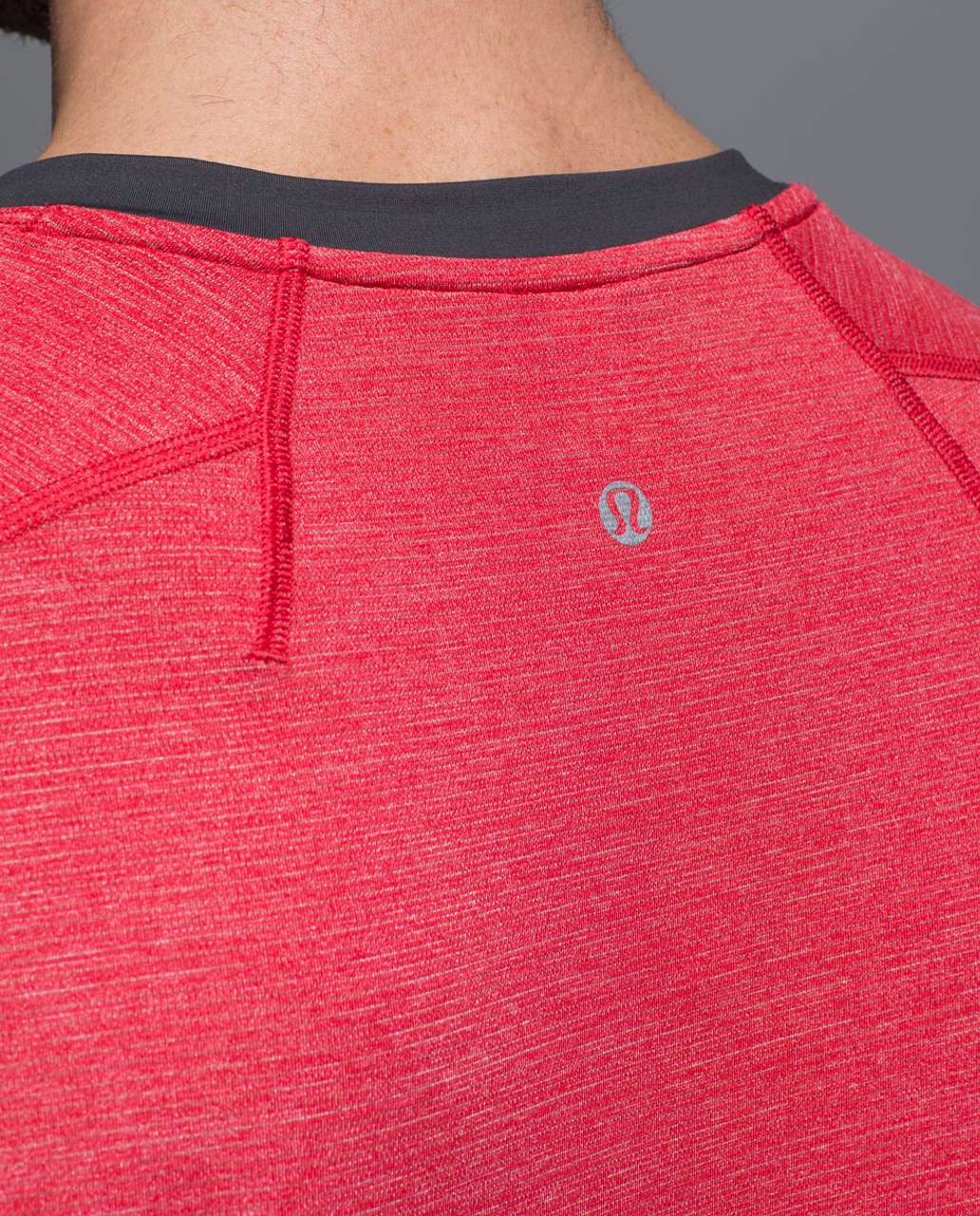 Lululemon Assert Tech Short Sleeve - Heathered Royal Red / Soot