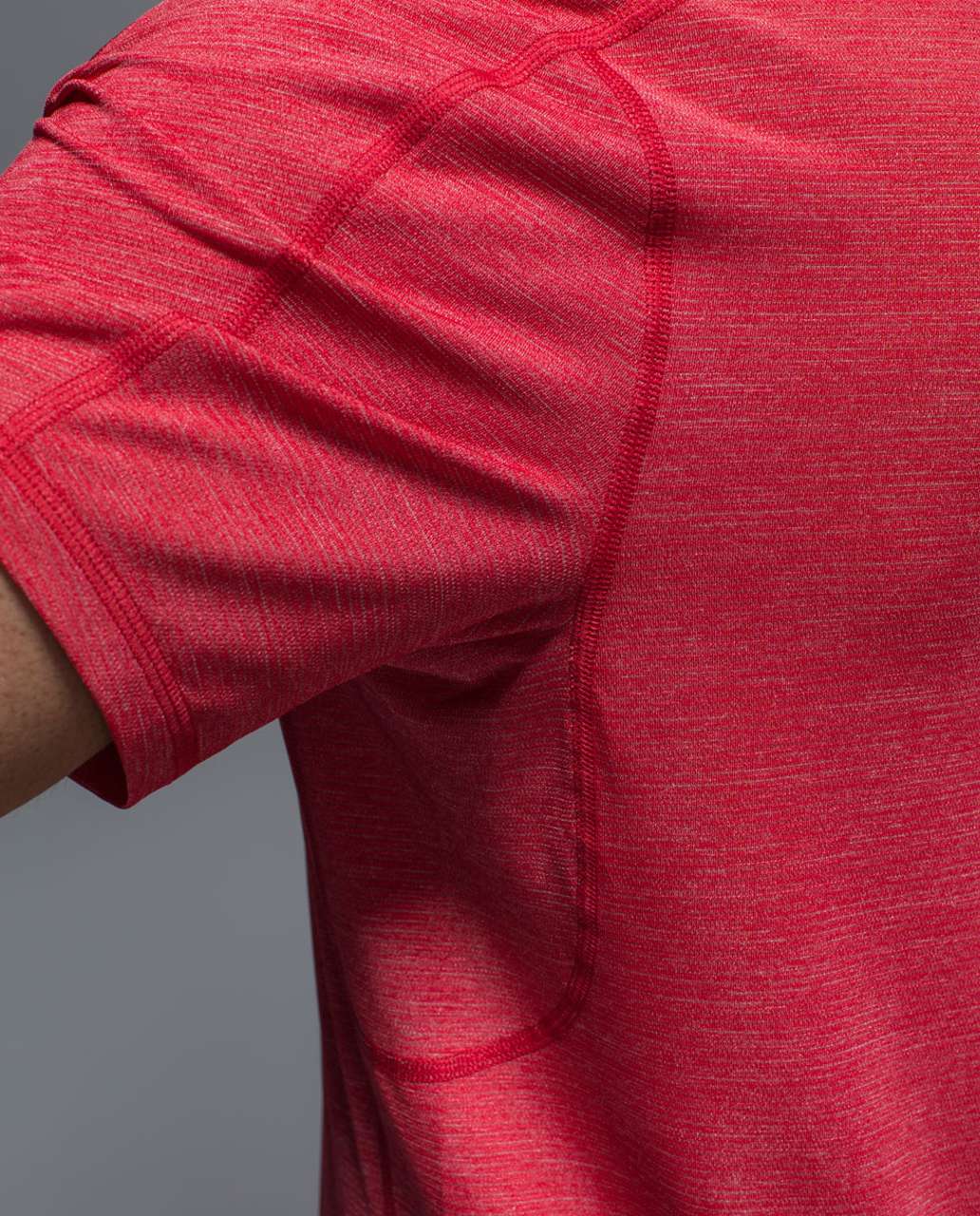 Lululemon Assert Tech Short Sleeve - Heathered Royal Red / Soot