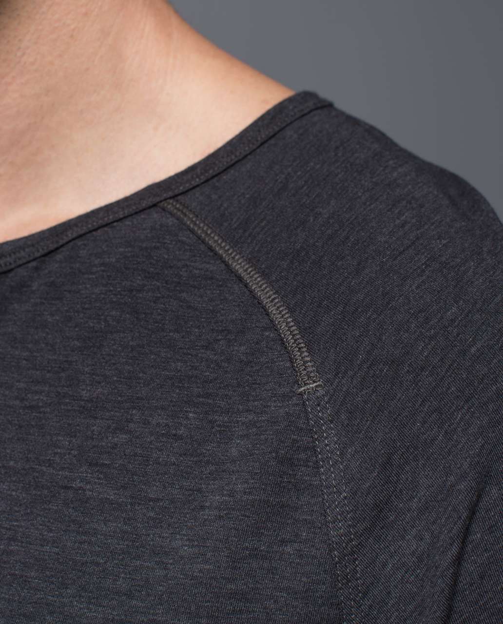 Lululemon Post Practice Henley - Heathered Black / Black