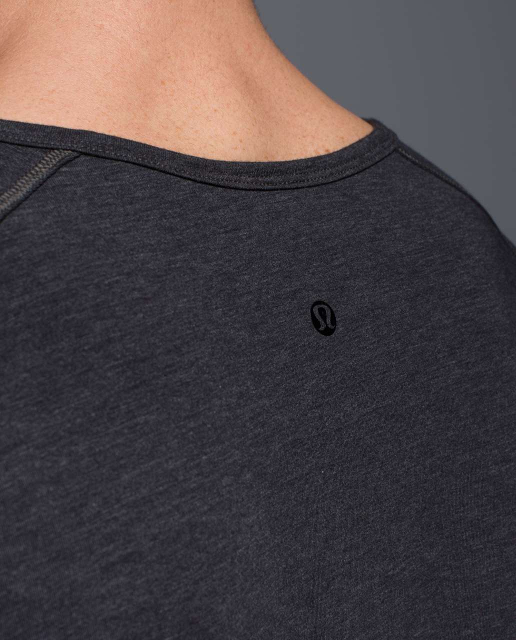 Lululemon Post Practice Henley - Heathered Black / Black