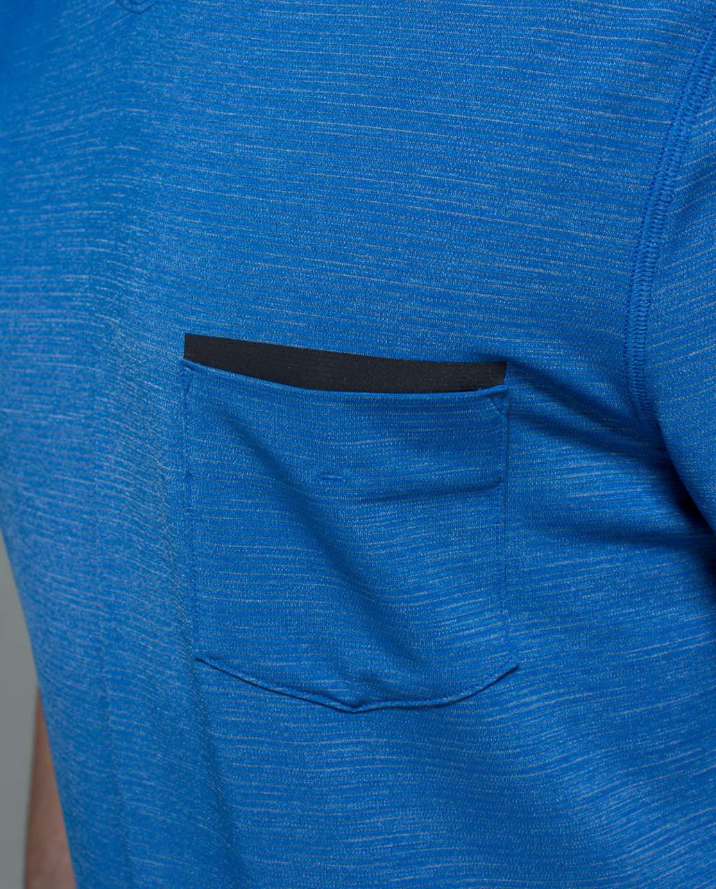 Lululemon Up Front Short Sleeve V - Heathered Lakeside Blue / Black