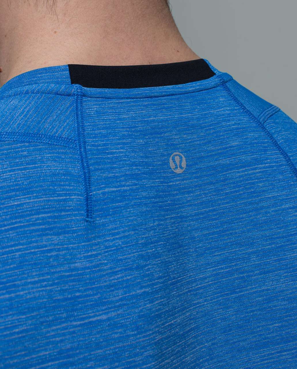 Lululemon Up Front Short Sleeve V - Heathered Lakeside Blue / Black