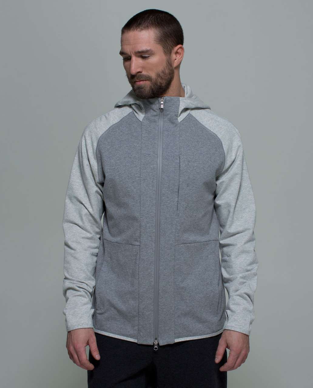 Lululemon Post Workout Hoodie - Heathered Medium Grey / Heathered Light Grey