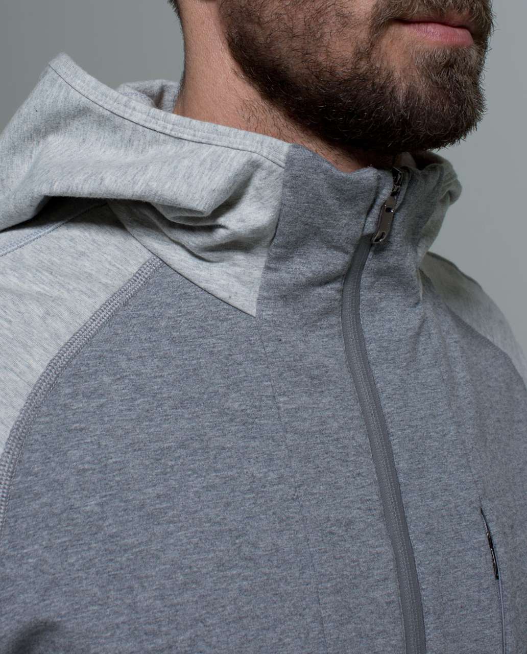 Lululemon Post Workout Hoodie - Heathered Medium Grey / Heathered Light Grey