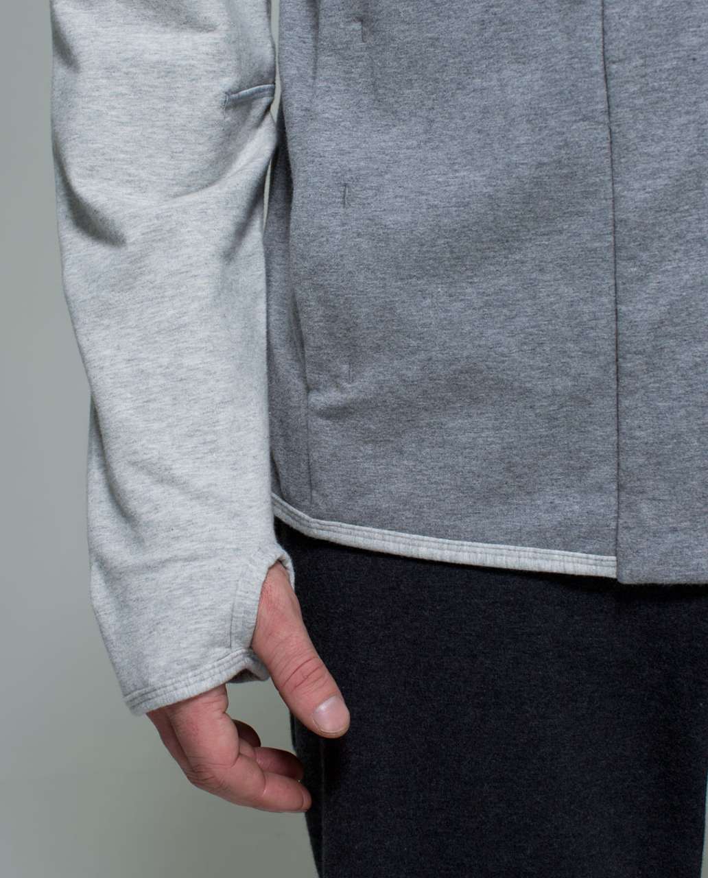 Lululemon Post Workout Hoodie - Heathered Medium Grey / Heathered Light Grey