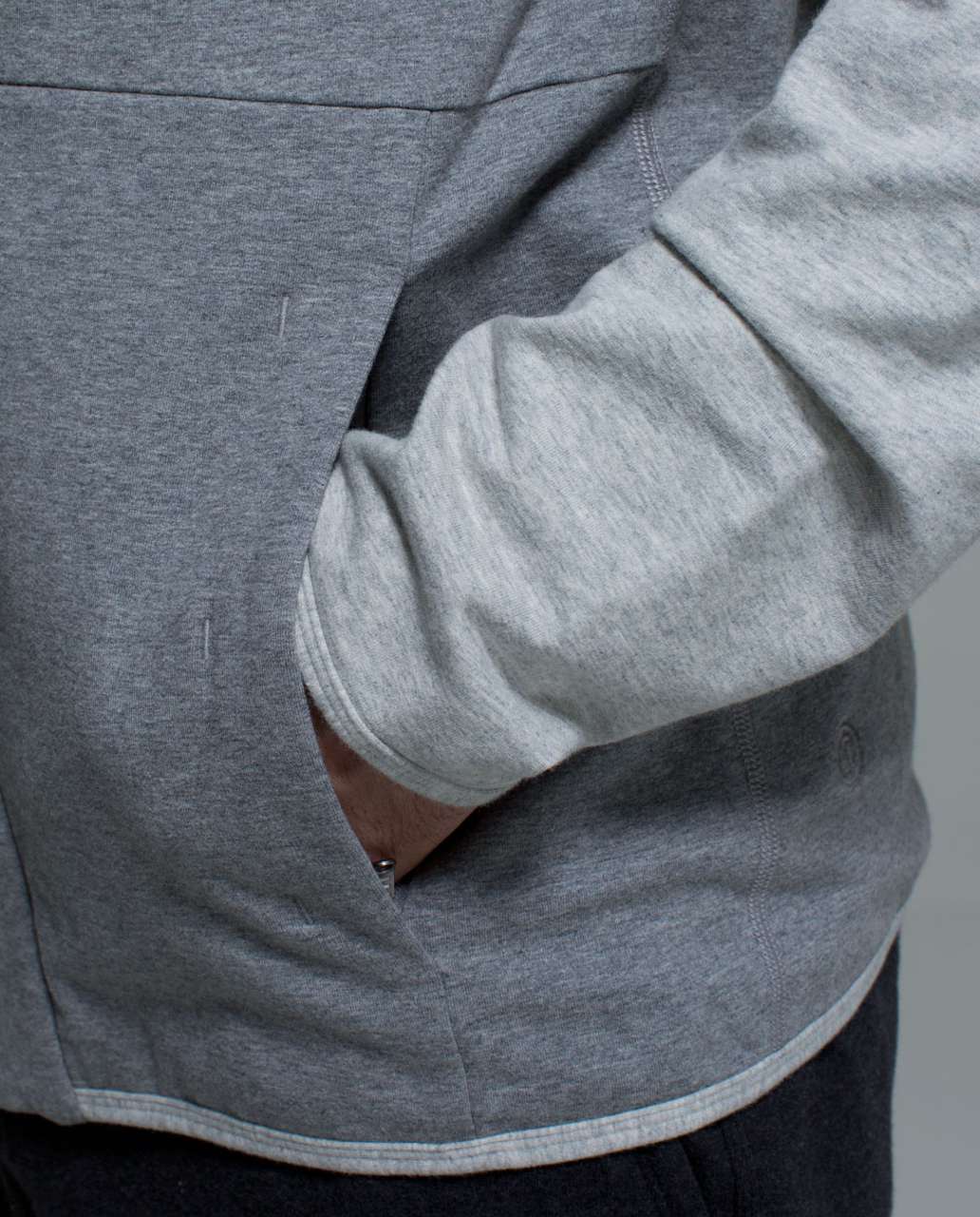 Lululemon Post Workout Hoodie - Heathered Medium Grey / Heathered Light Grey