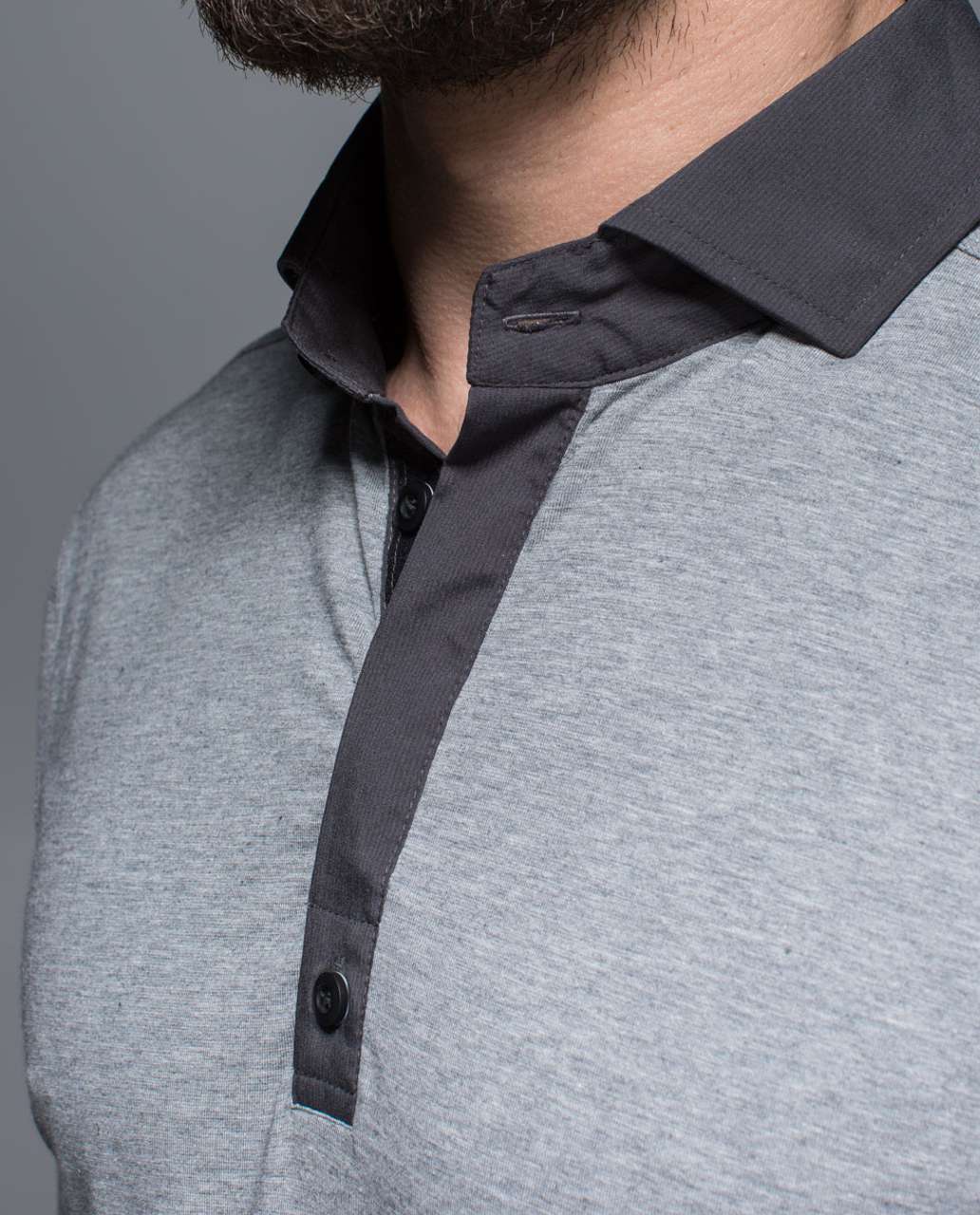 Lululemon Post Practice Polo - Heathered Medium Grey / Soot