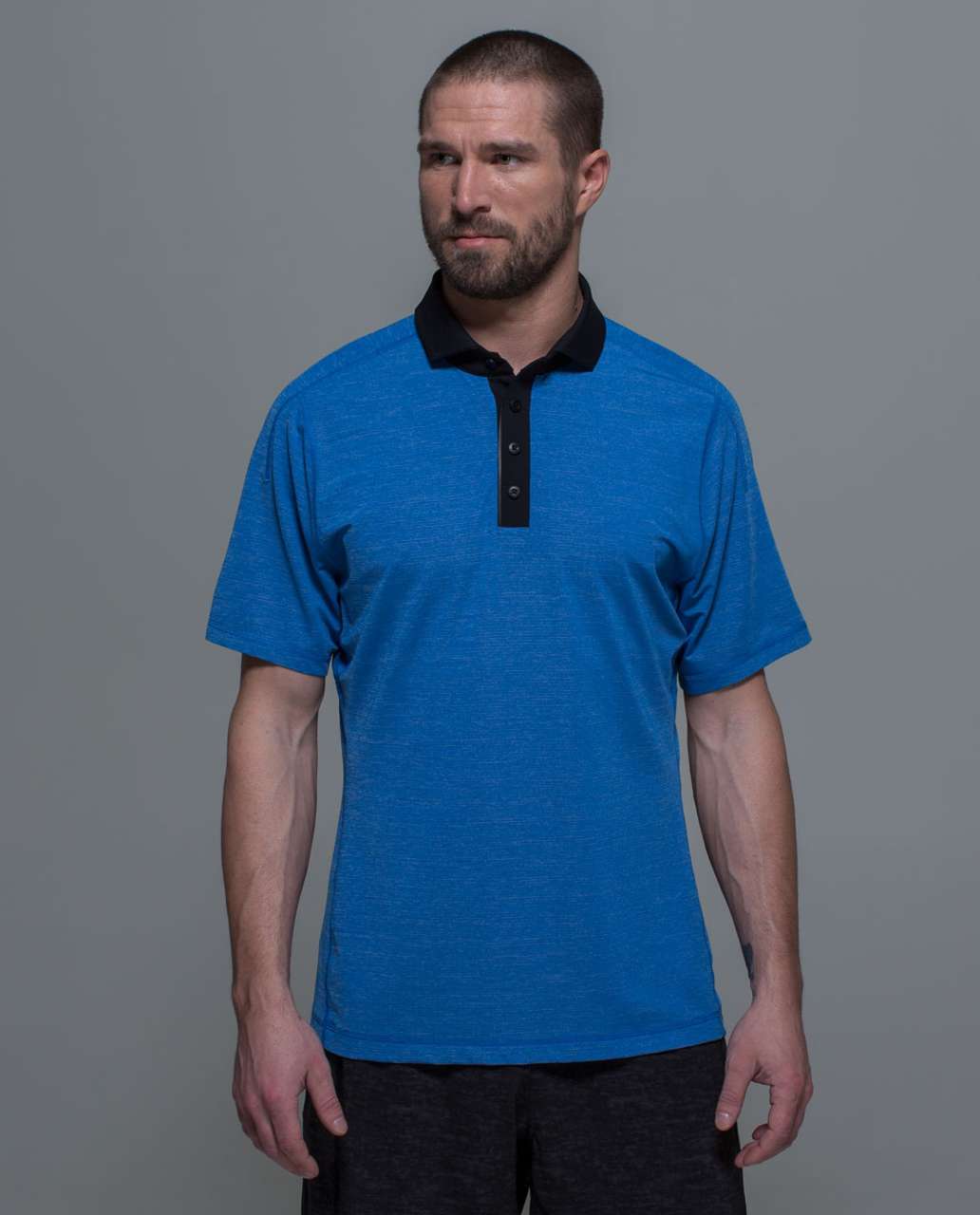 Lululemon Assert Polo - Heathered Lakeside Blue / Black