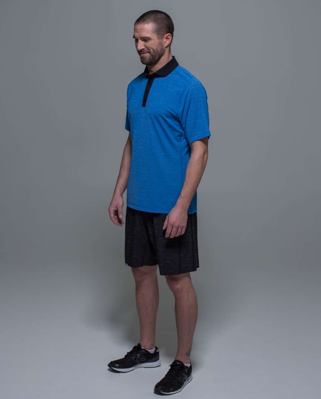 Lululemon Assert Polo - Heathered Lakeside Blue / Black