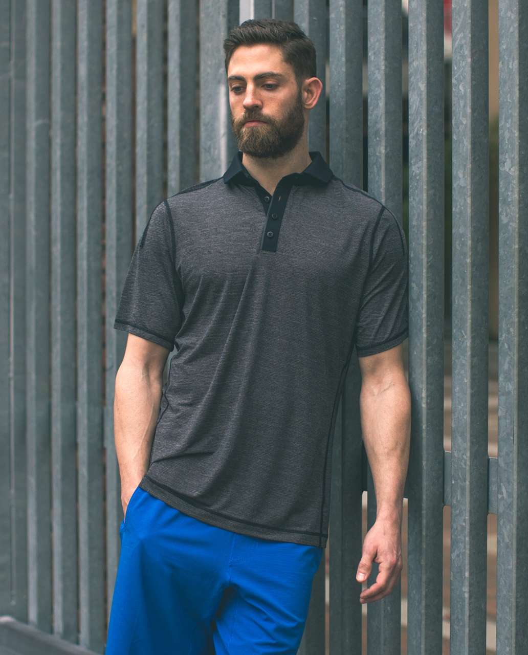 Lululemon Assert Polo - Heathered Black / Black