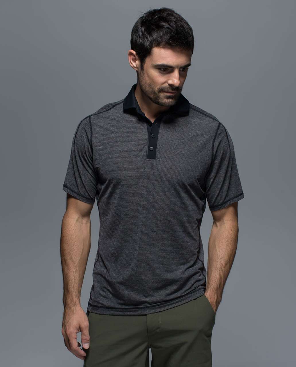 Lululemon Assert Polo - Heathered Black / Black