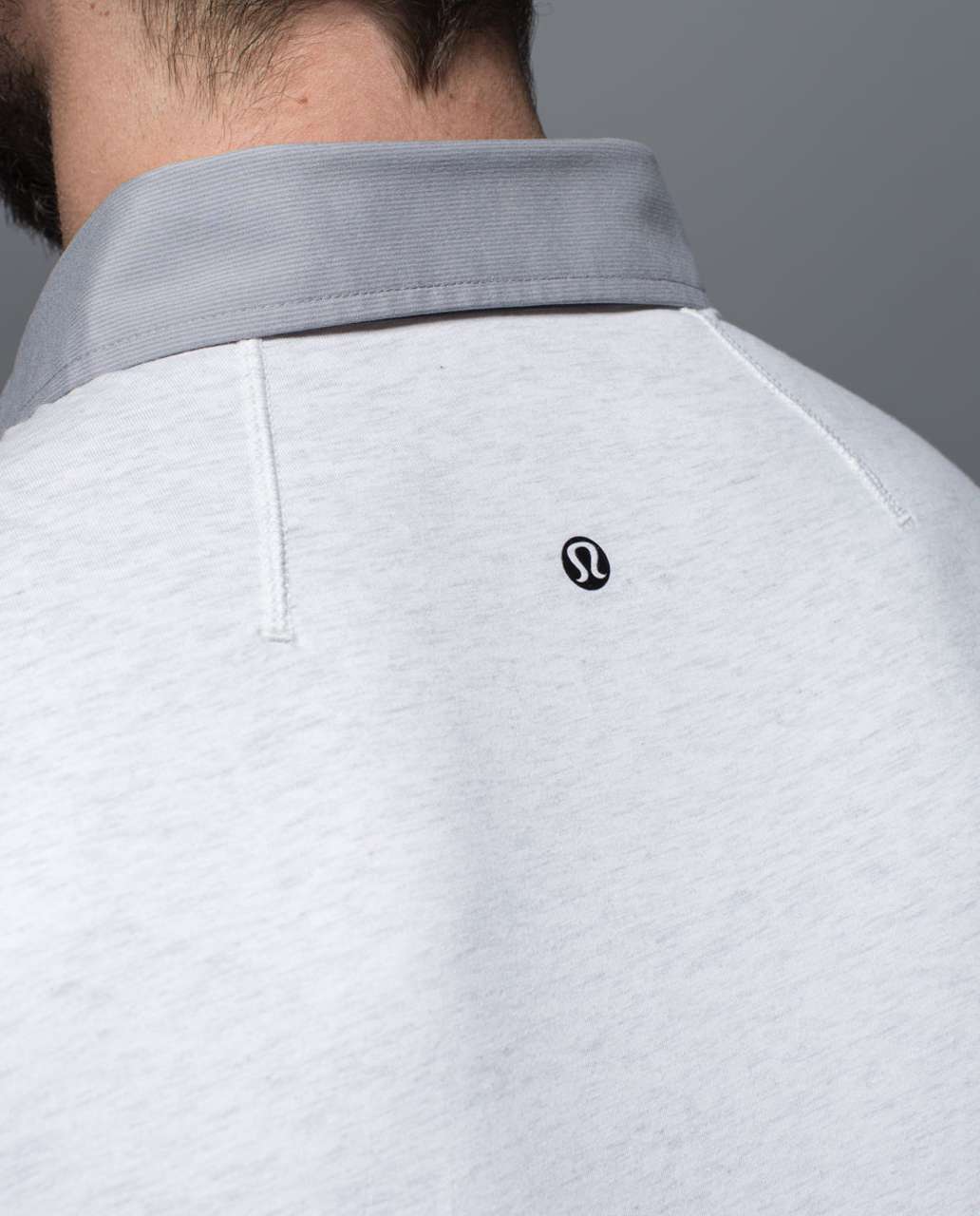 Lululemon Post Practice Polo - Heathered White / Ambient Grey