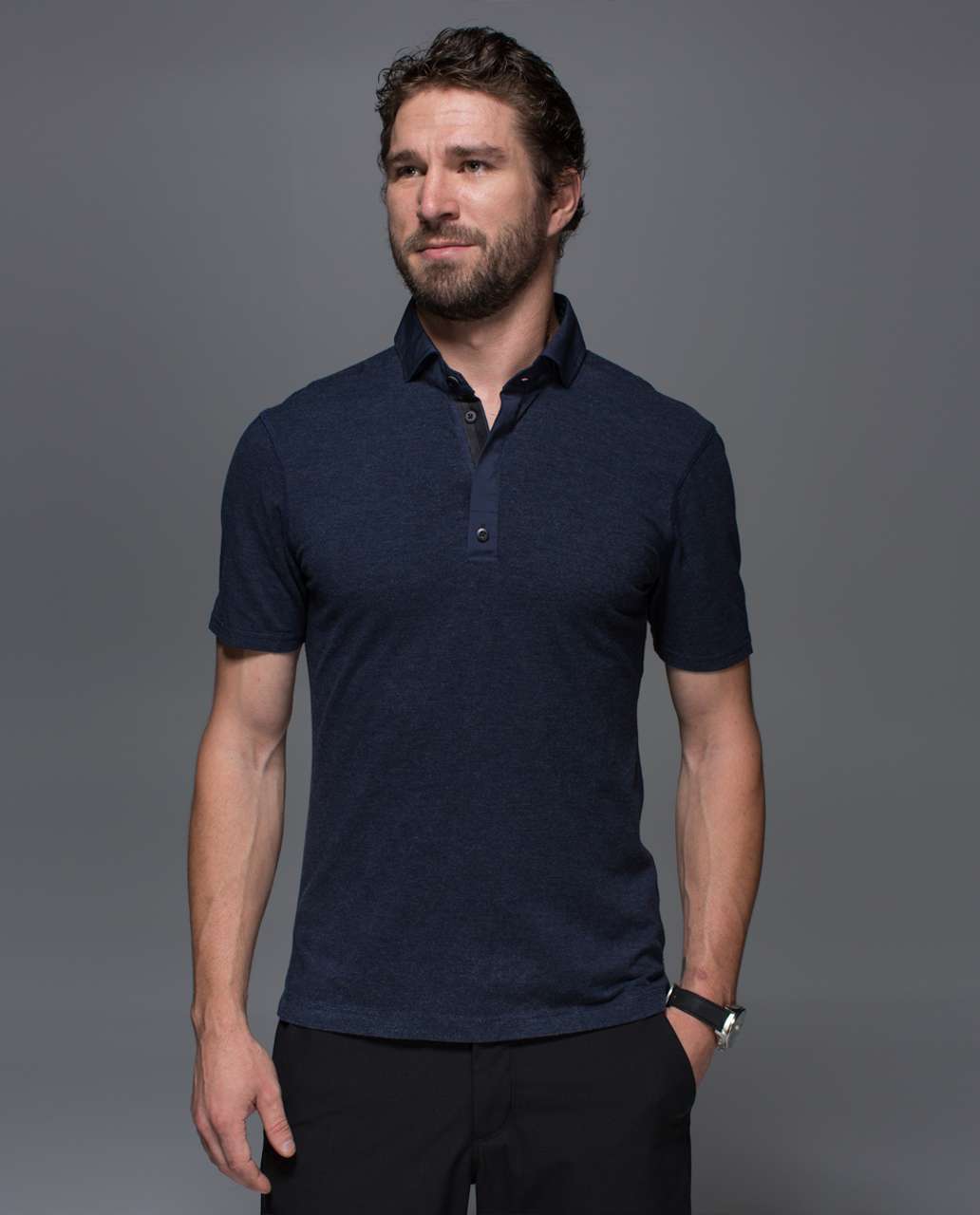 Lululemon Post Practice Polo - Heathered Inkwell / Inkwell