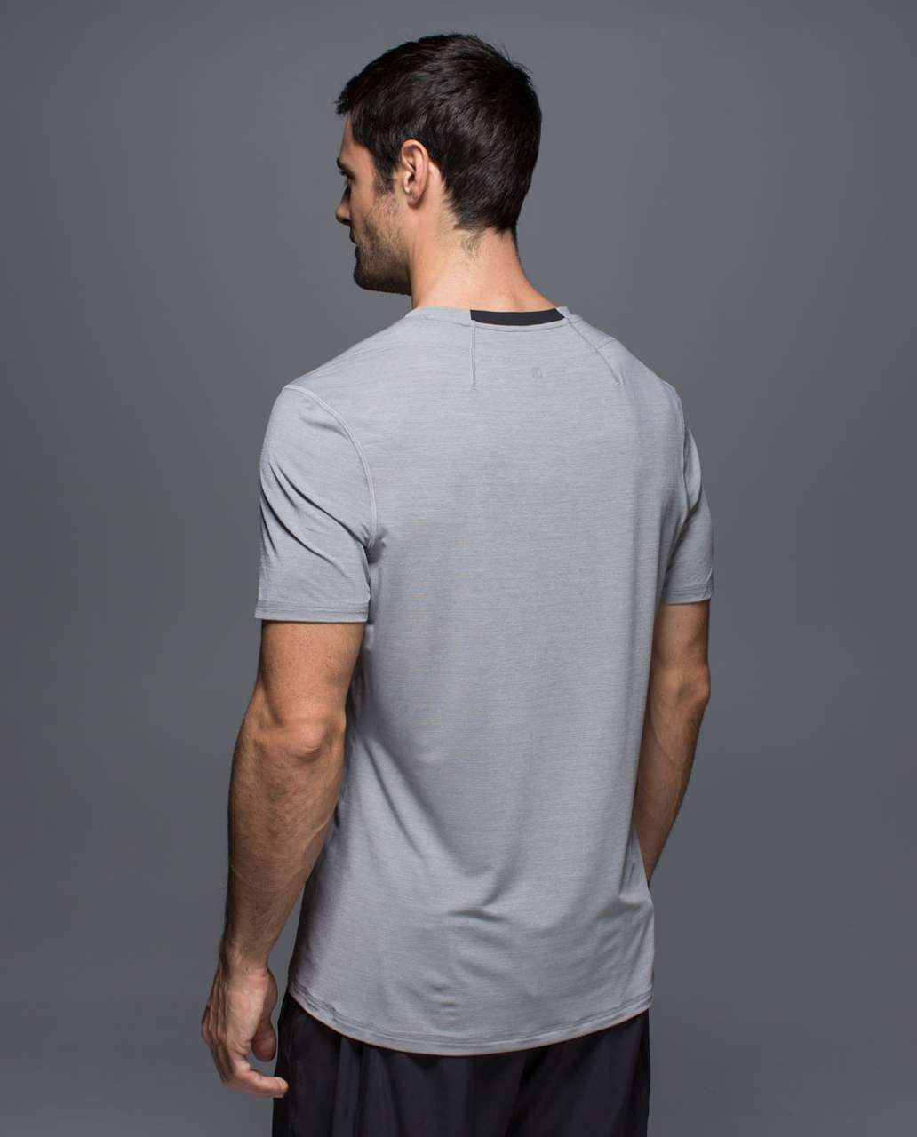 Lululemon Up Front Short Sleeve V - Heathered Medium Grey / Black - lulu  fanatics