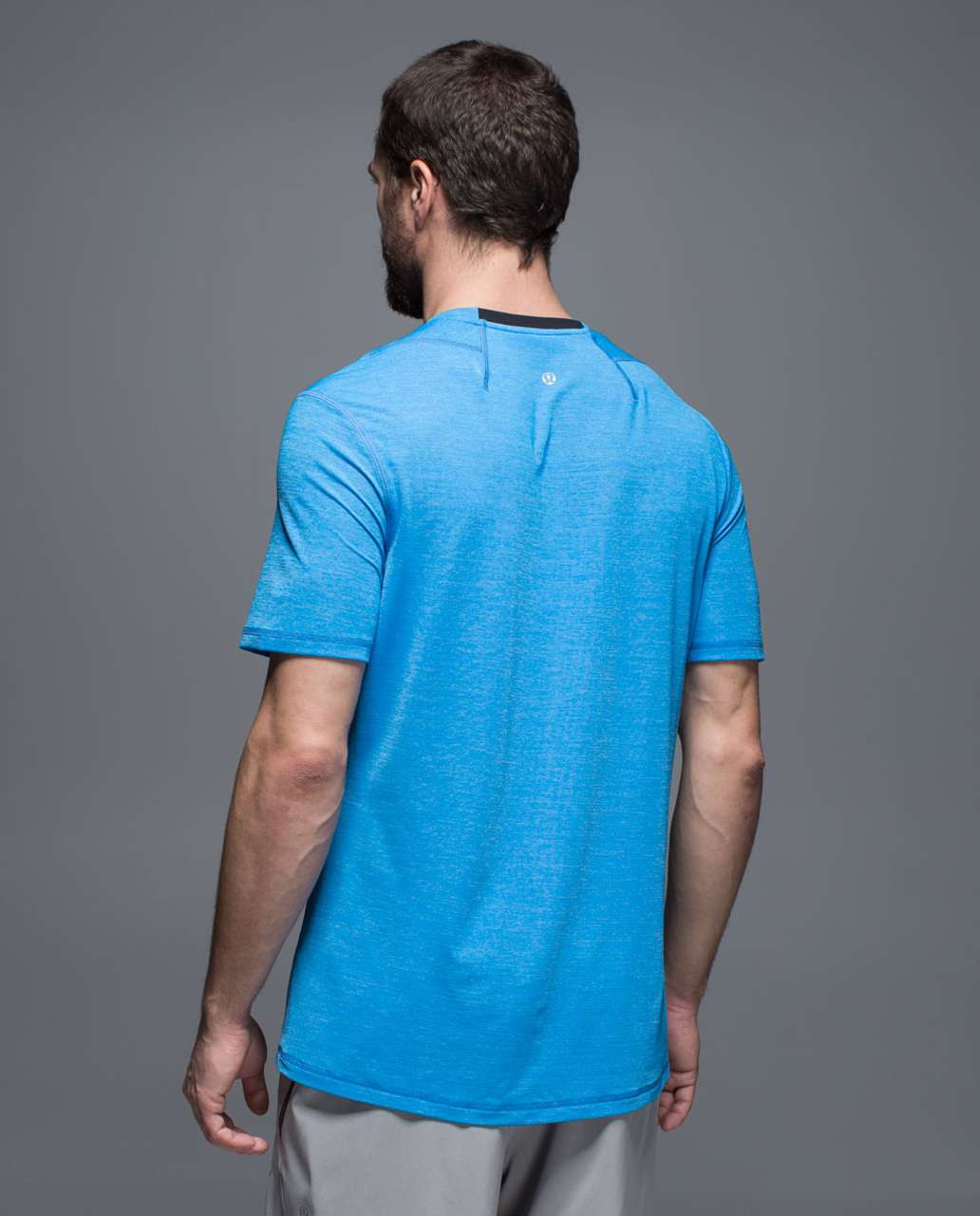 Lululemon Up Front Short Sleeve V - Heathered Ocean Hue / Black