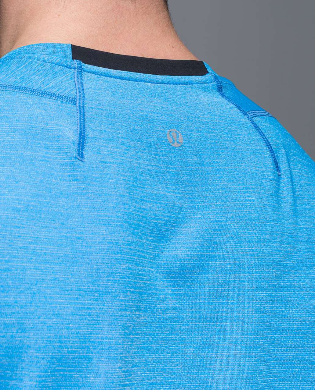 Lululemon Up Front Short Sleeve V - Heathered Ocean Hue / Black