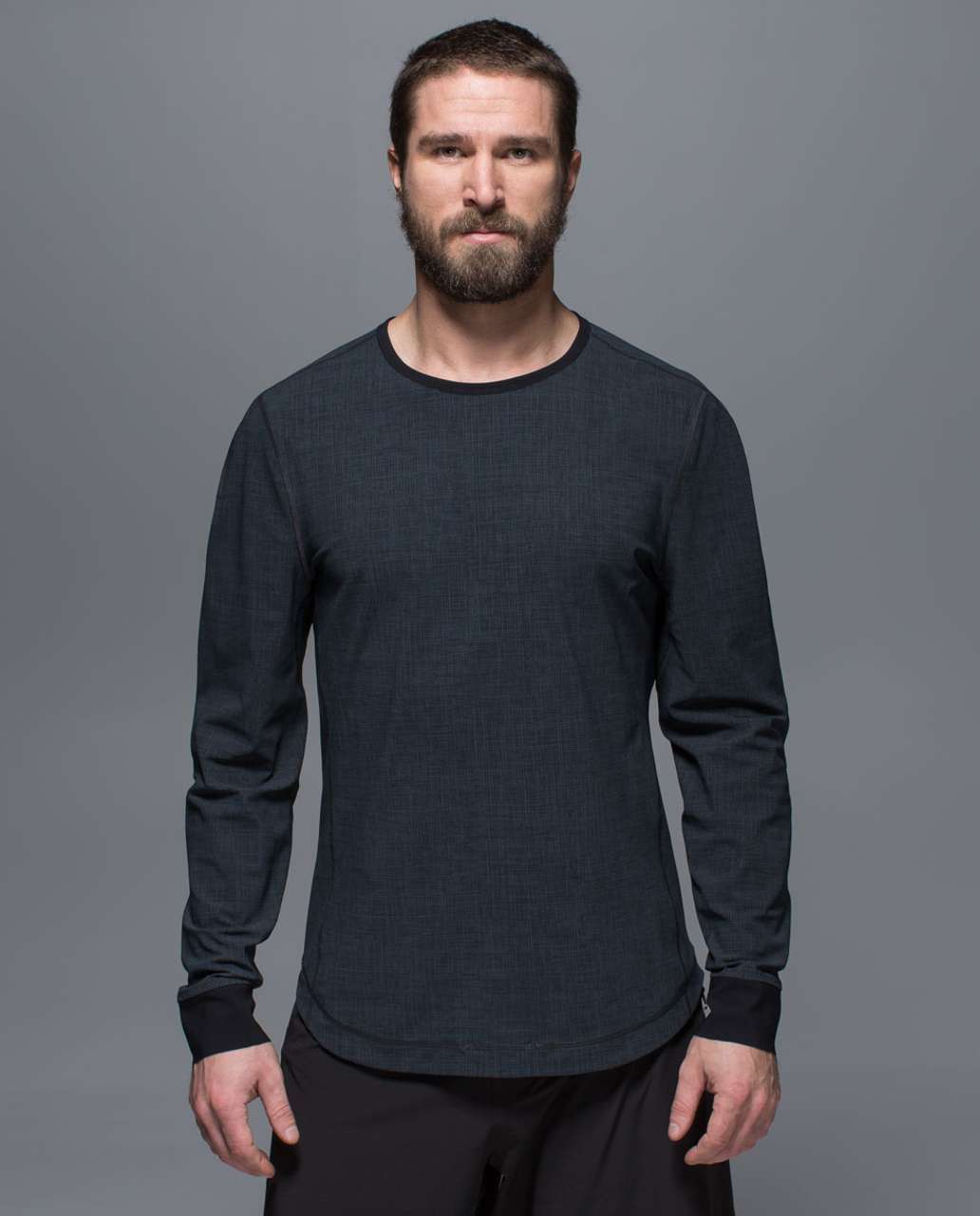 Lululemon Ocean Tech Long Sleeve - Scratch That Texture More Deep Coal / Black